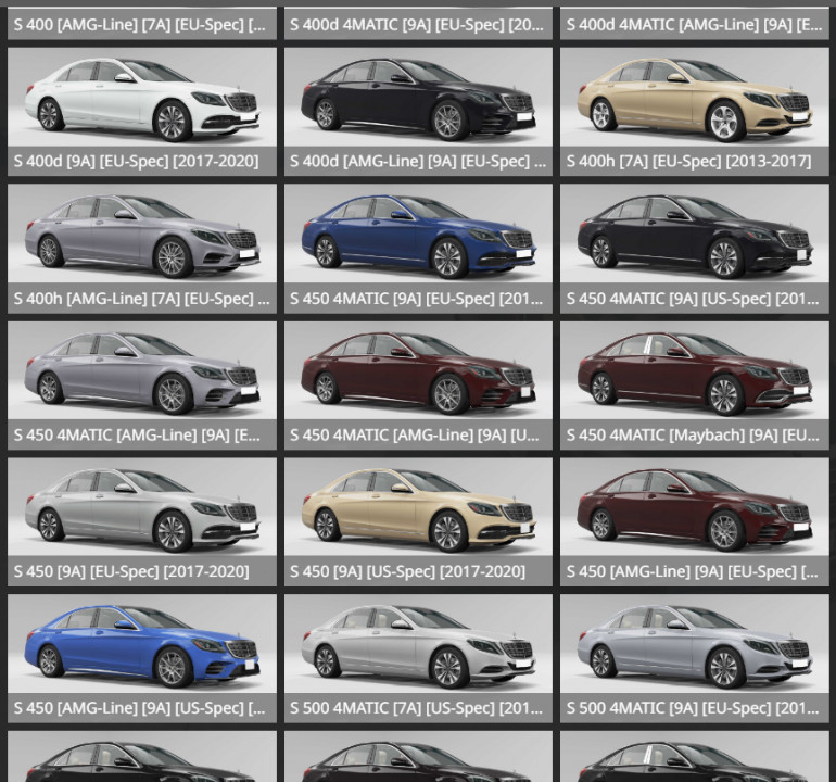 Mercedes S-class (92) configs